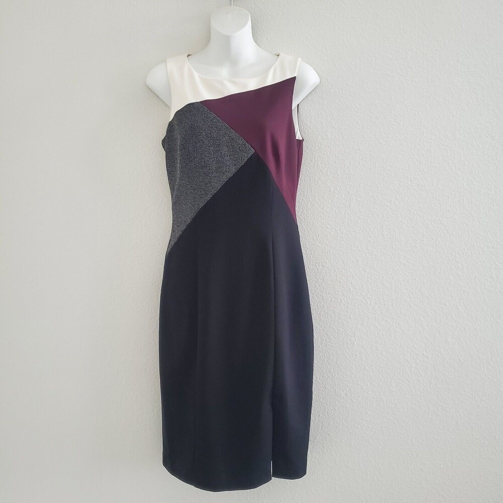 White House Black Market Sheath Dress 2 Multicolor Office Work Business